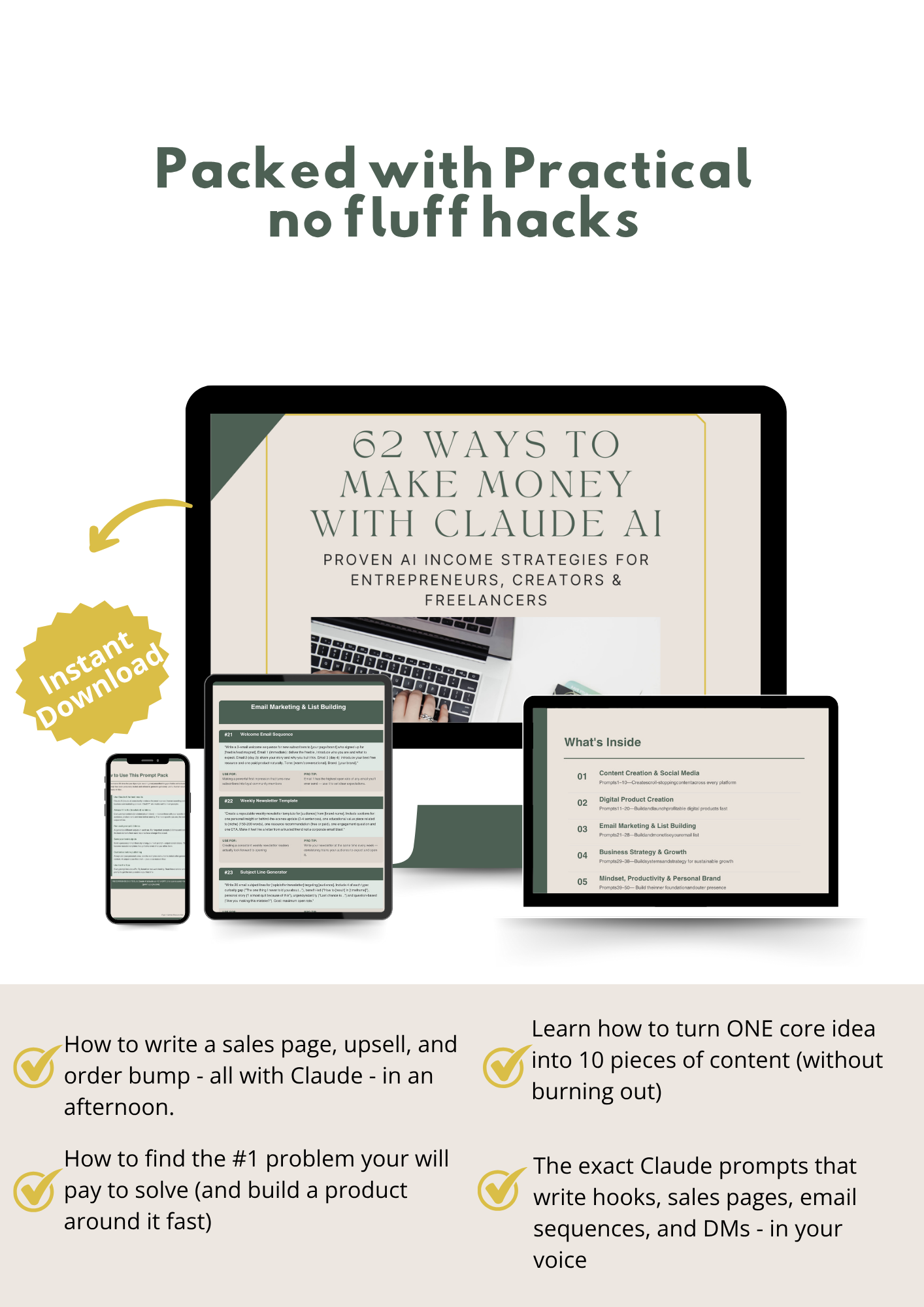 62 Ways to Make Money With Claude AI — $2 for limited time, will revert to $12, Starter Guide for Online Creators