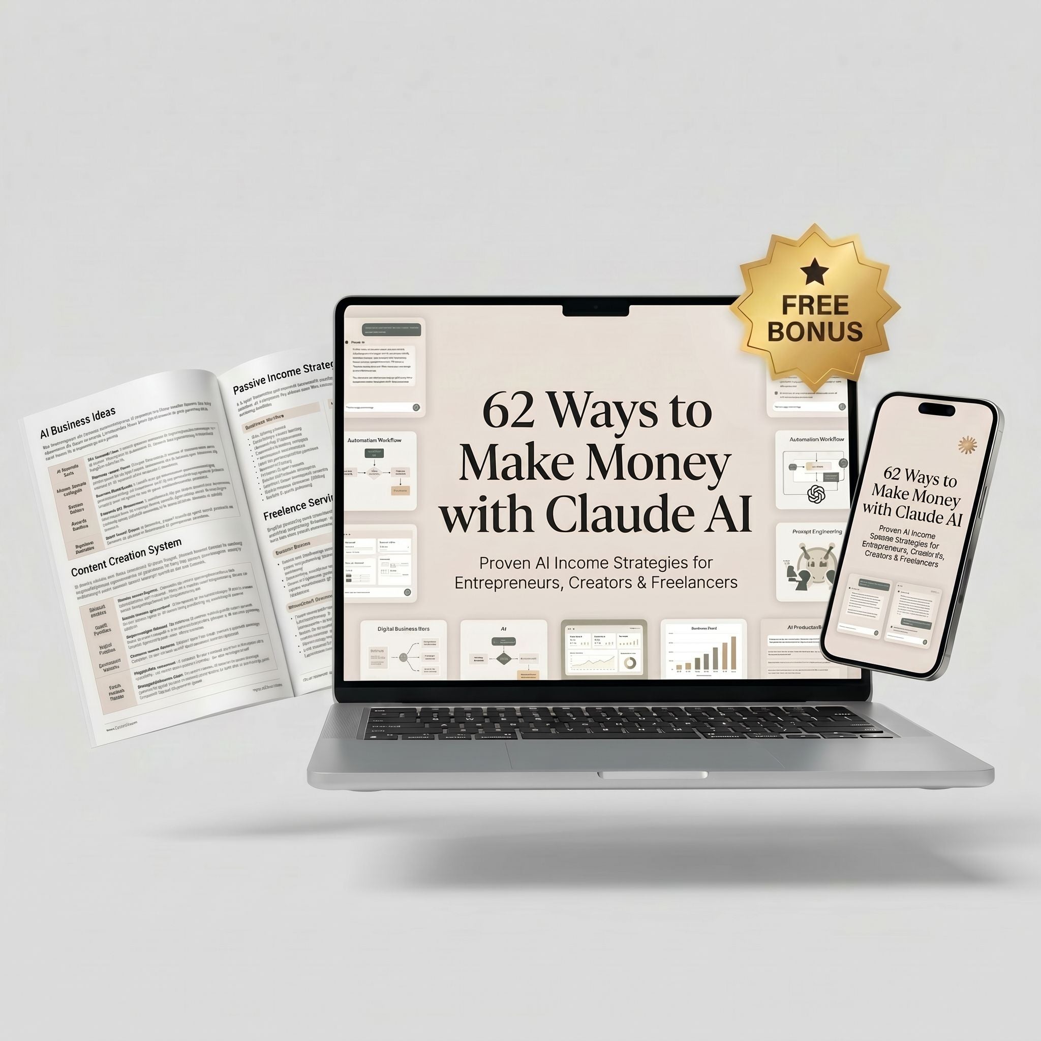 50 Done-For-You AI Prompt Pack Plus 🎁 FREE BONUS 62 Ways to Make Money with Claude AI